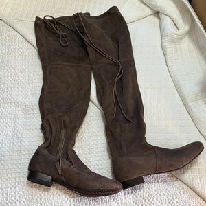 Brown Over-the-Knee Suede Boots